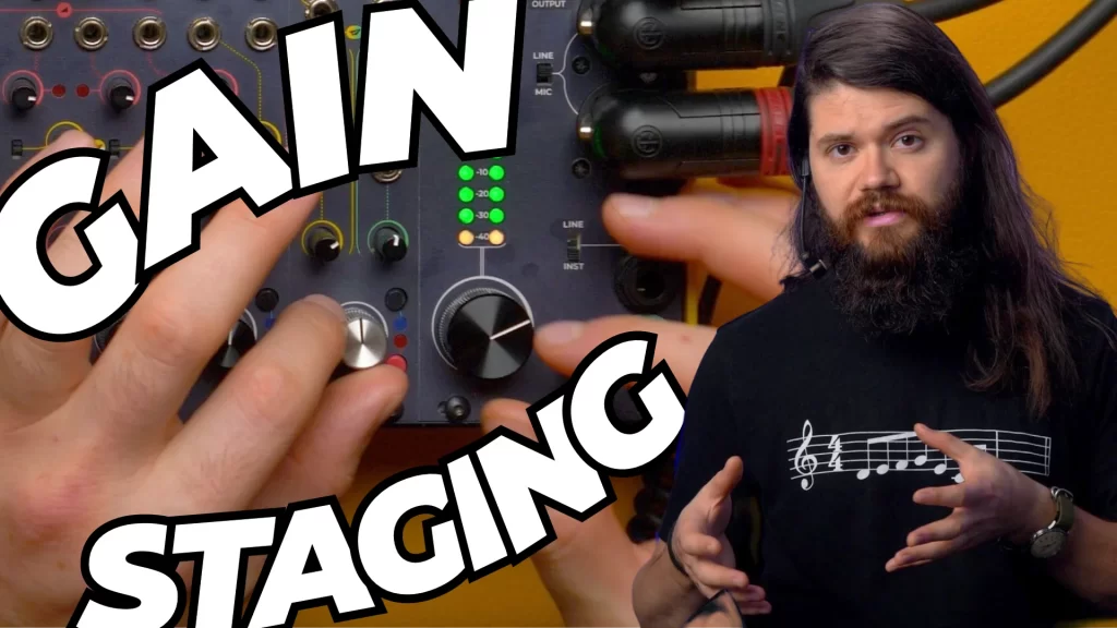 Today we'll introduce the topic of gain staging because yes. We'll explore the concepts of gain versus volume, headroom, and saturation. We'll also do some examples, like how to interface a modular synth with guitar pedals and how to interface a guitar with a modular synthesizer. At the end, a bonus tip on saturation.